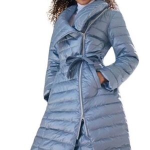 Women's Venus Blue Metallic Puffer Coat